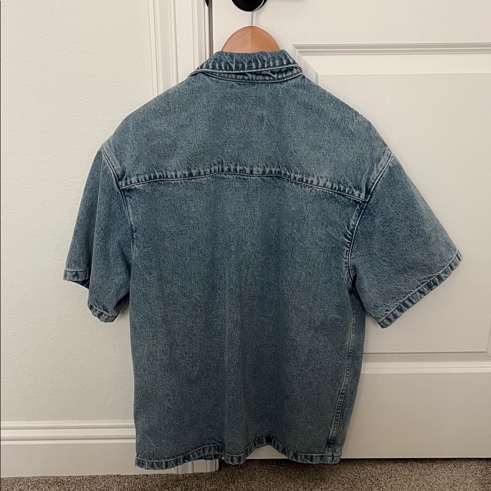 Purple Brand Denim Short Sleeve Button-Up Shirt - Picture 4 of 5